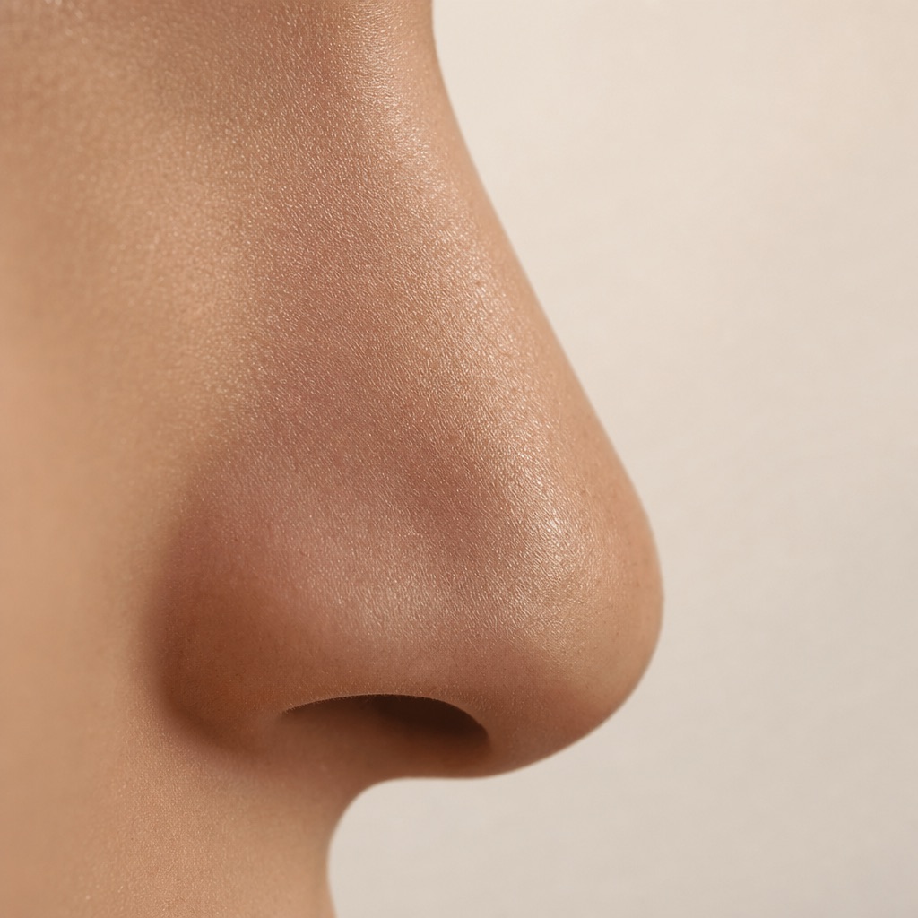Profile study of a nose whose tip points downward