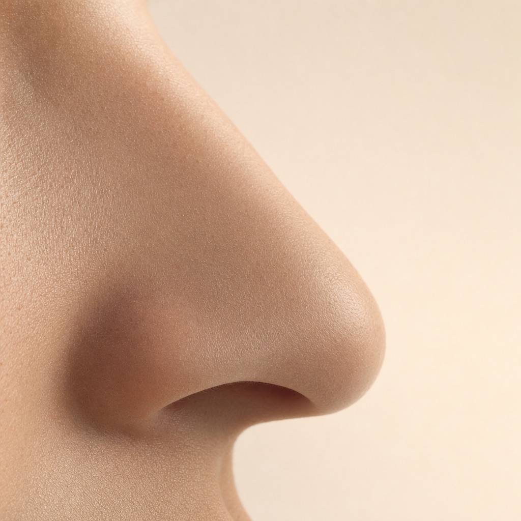 Profile study of a nose with an even, straight bridge